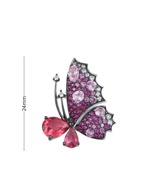 Silver pendant with nano rubies and spinels