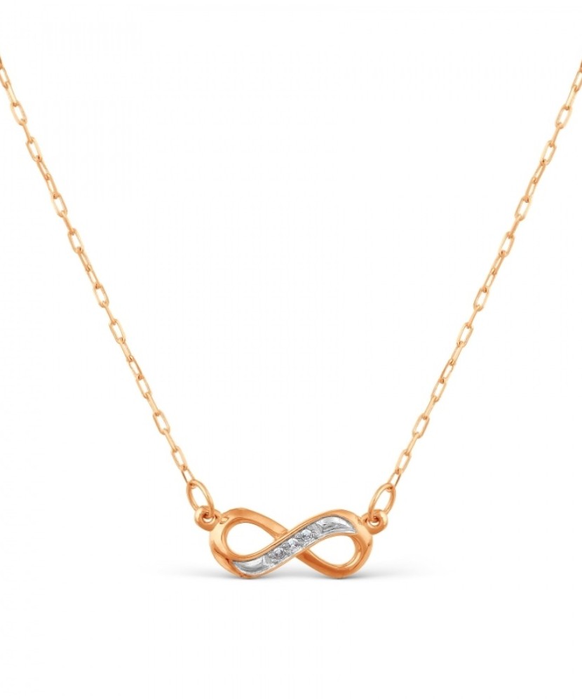 Gold chain with diamond pendant "infinity"