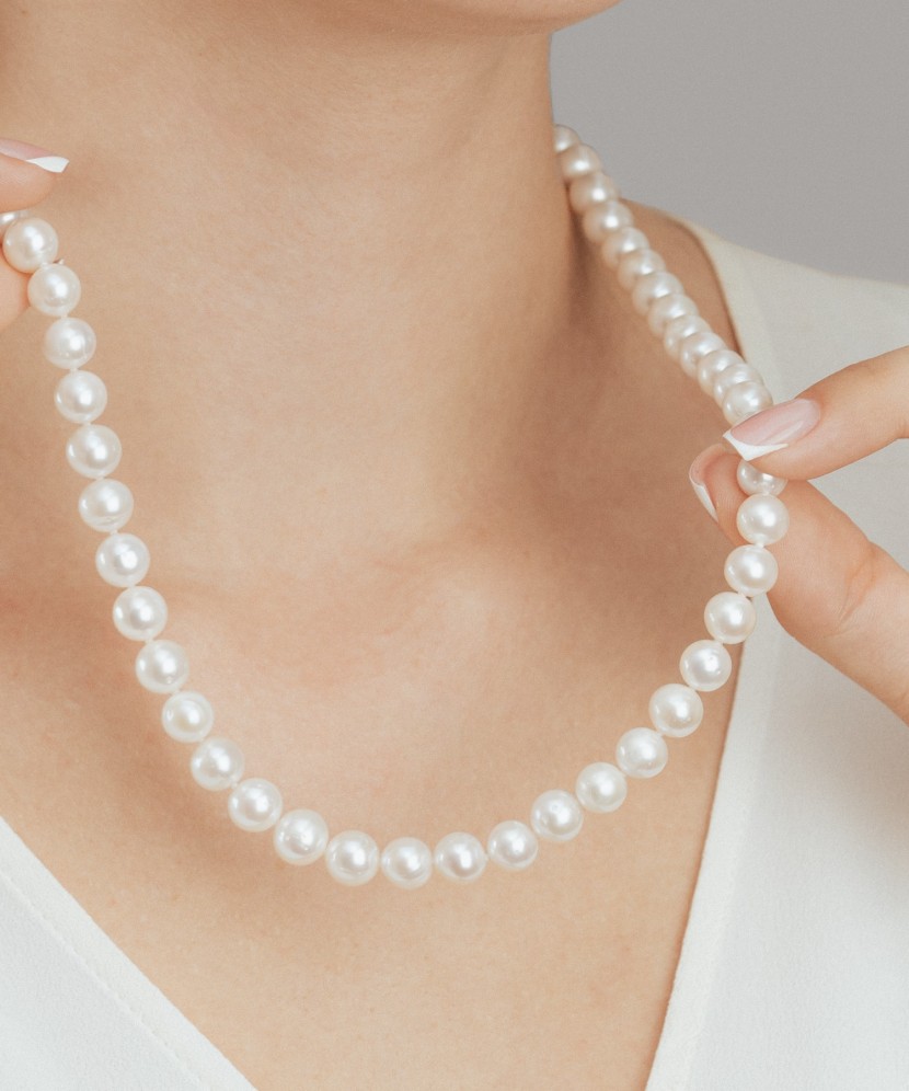 Pearl necklaces with sterling silver