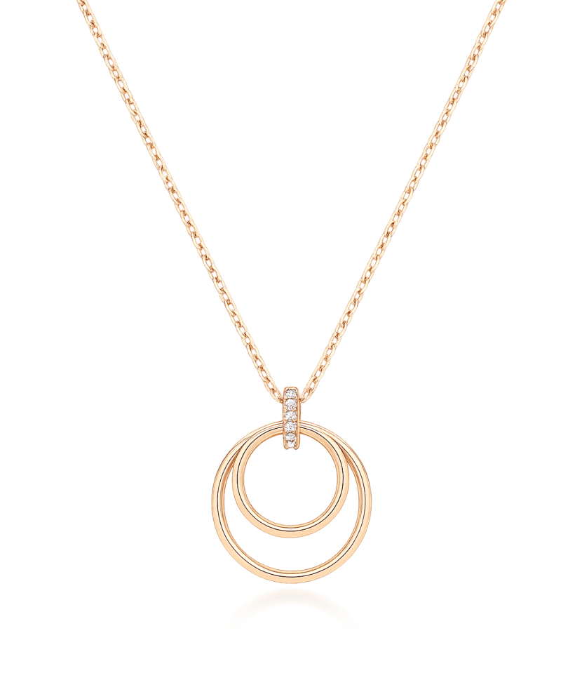 Gold chain with zirconium pendant
