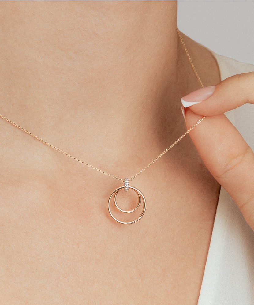 Auksinė grandinėlė su cirkonio pakabuku  - Goldinga