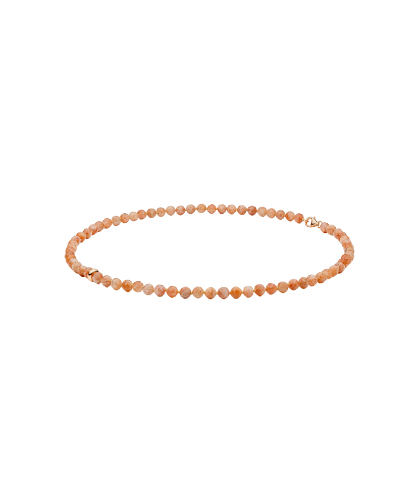 Kaulakoru aurinkokivillä ja kullatulla hopealla