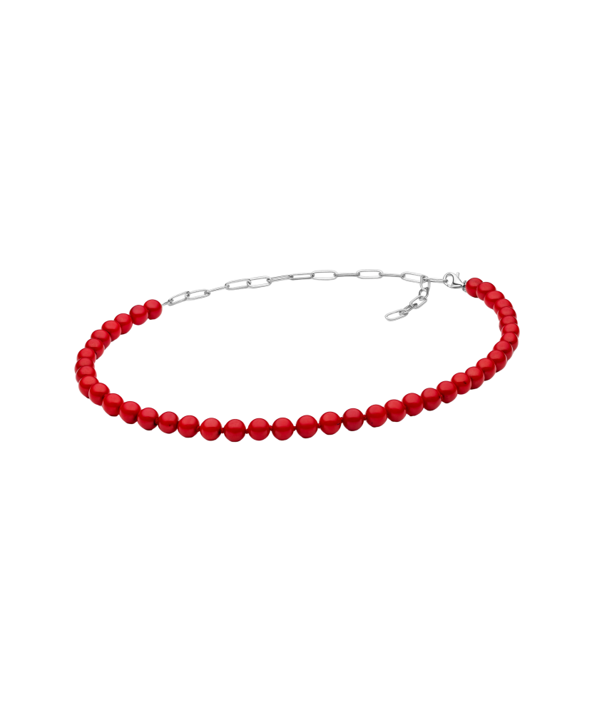 Coral necklace with silver