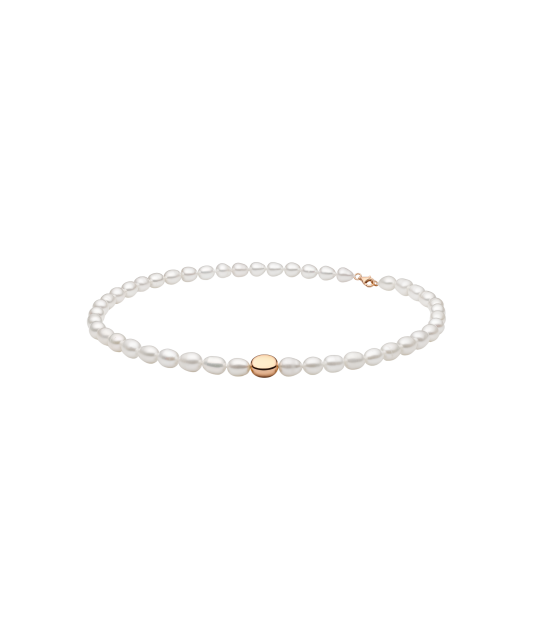 Pearl necklace with gold-plated silver