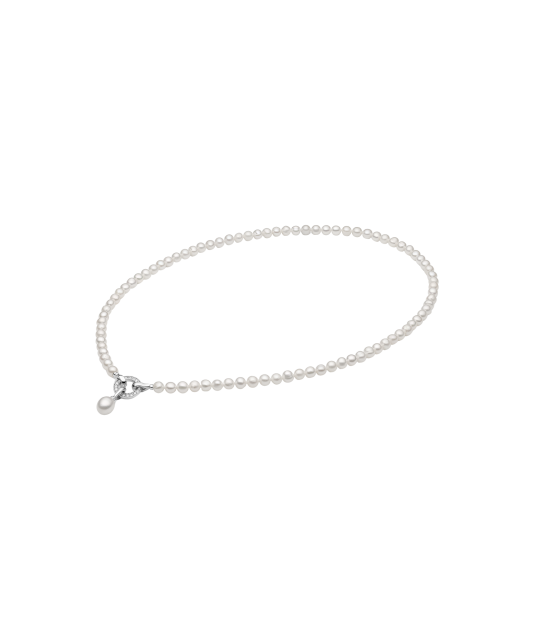 Pearl necklaces with sterling silver and zirconium pendant