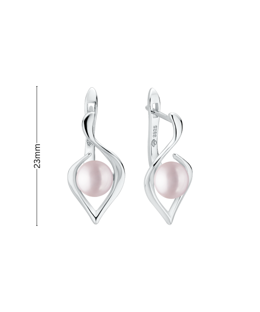 Hopeiset korvakorut helmillä