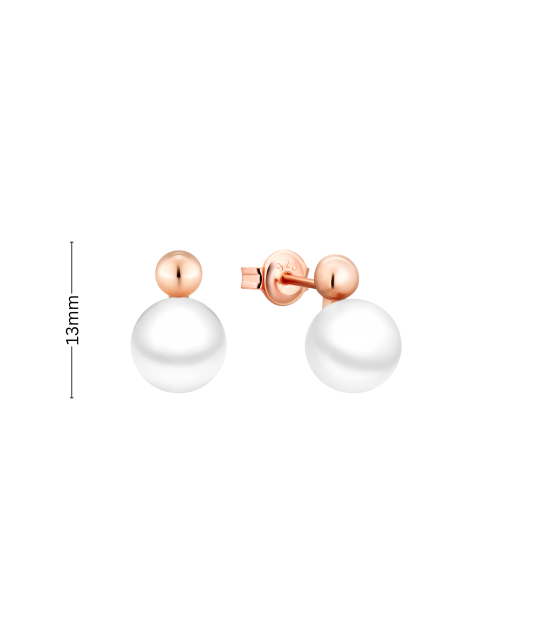 Gilded sterling silver earrings with pearls