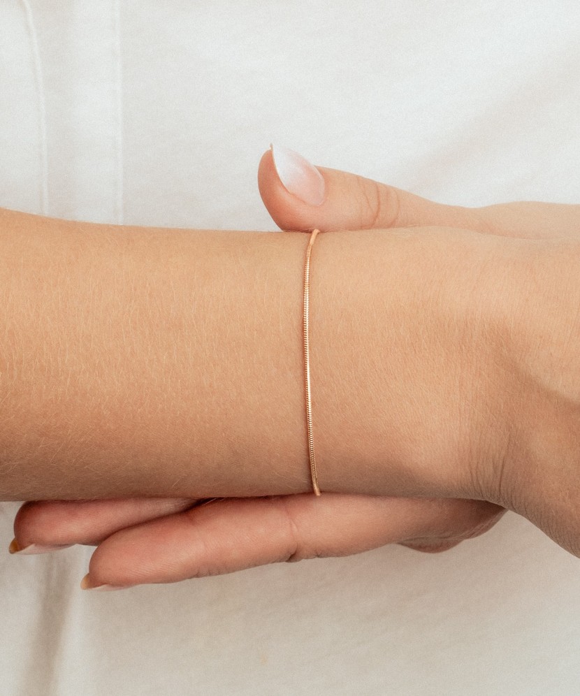 Gold bracelet "Snake" 1.1mm