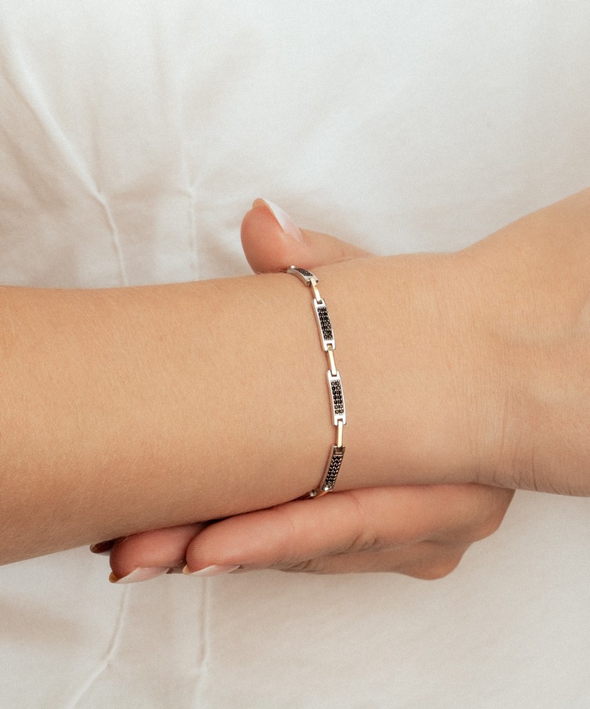 Gold plated sterling Silver bracelet with zircons