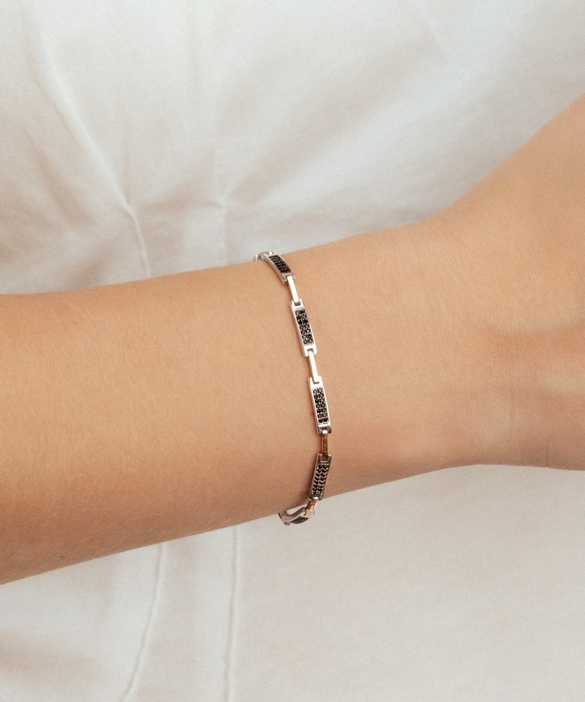 Gold plated sterling Silver bracelet with zircons