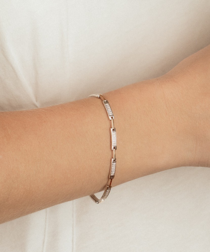 Gold plated sterling Silver bracelet with zircons