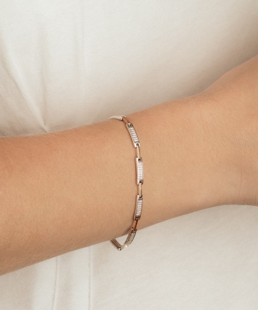 Gold plated sterling Silver bracelet with zircons