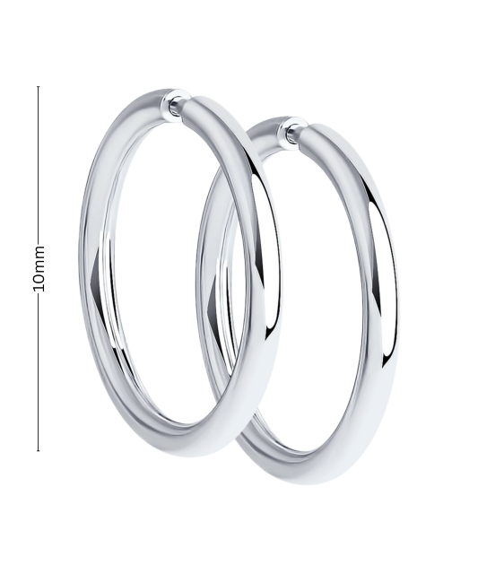 Sterling silver hoop earrings  10mm