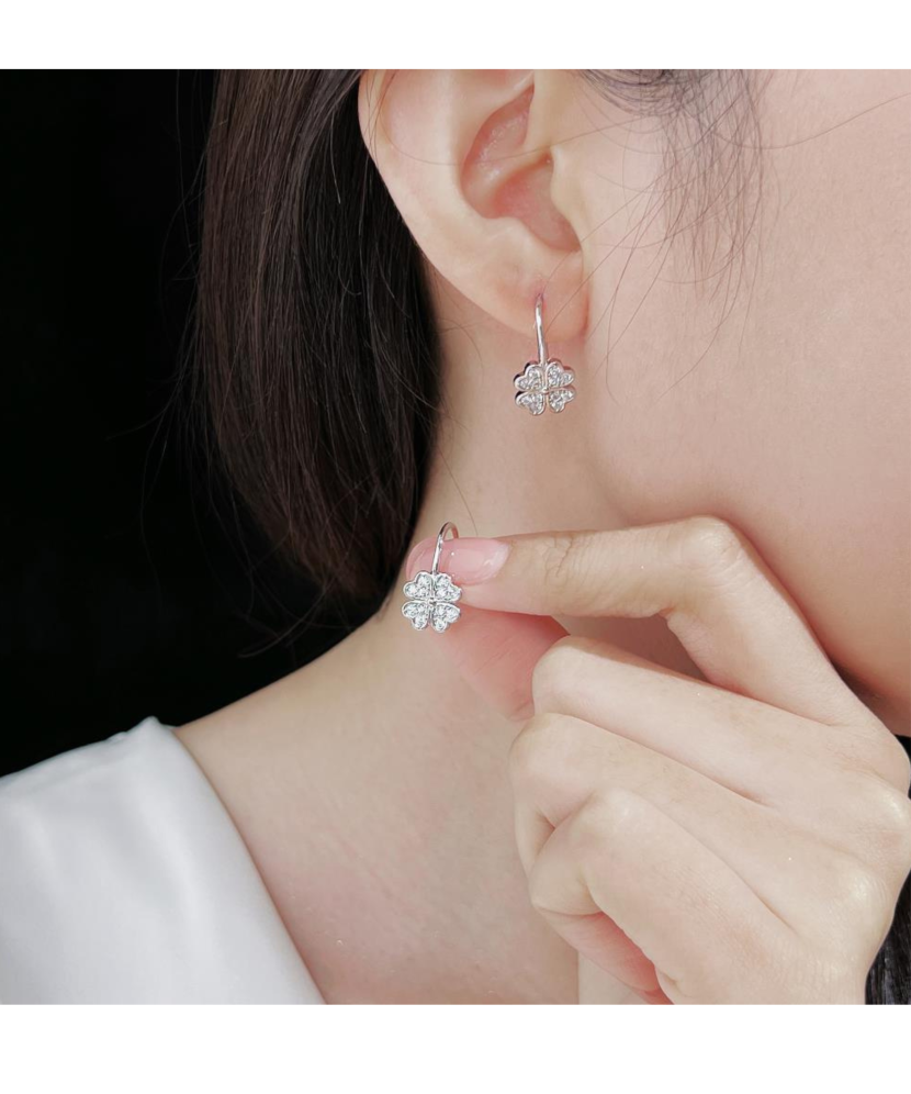 Sterling silver earrings with zircons