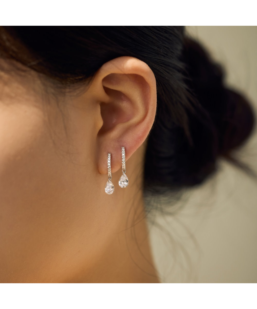 Sterling silver earrings with zircons