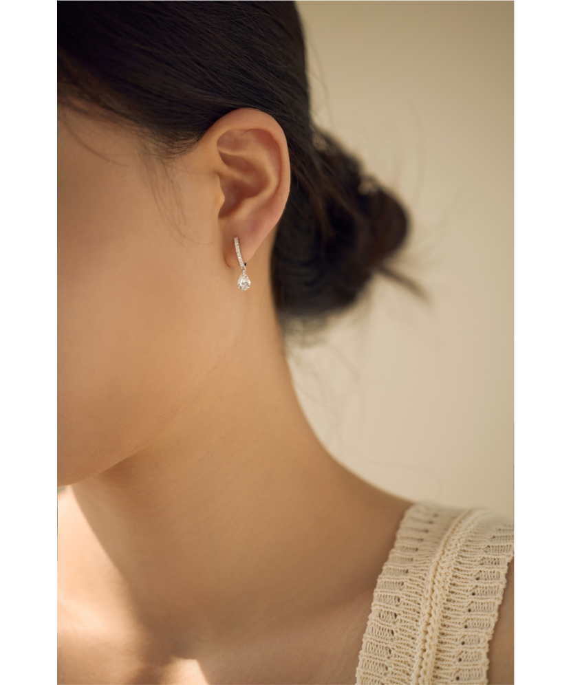 Sterling silver earrings with zircons