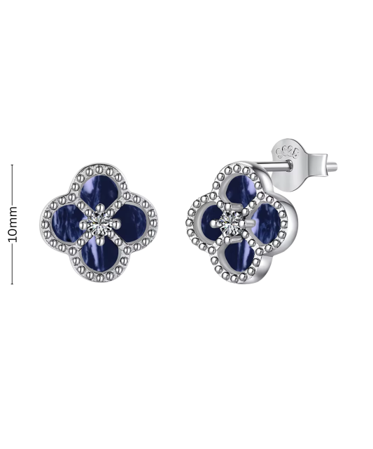 Sterling silver earrings with nacre and zircons