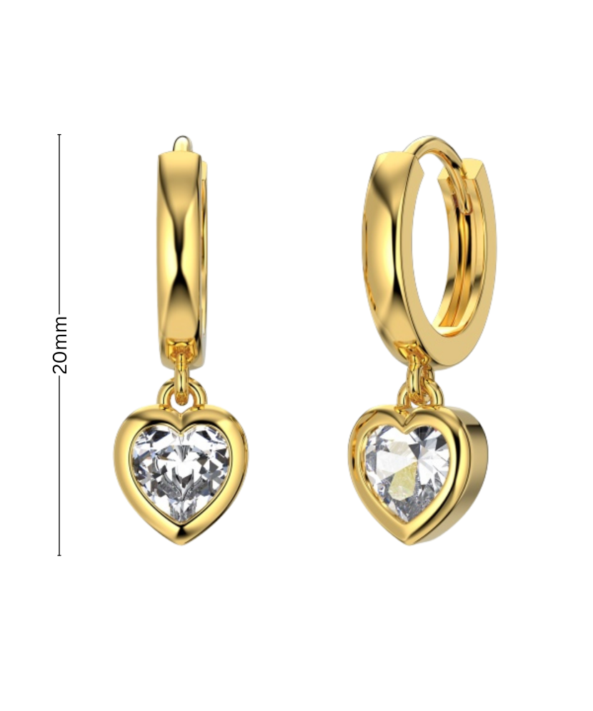 Kultaahopeiset korvakorut zirkoneilla