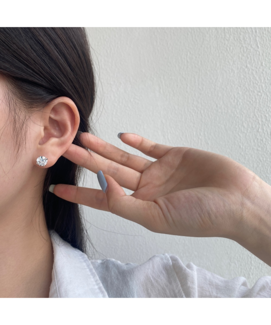 Gilded sterling silver earrings with zircons