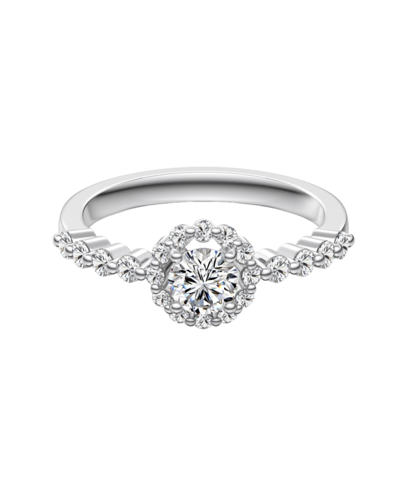 Sterling silver ring with zircons