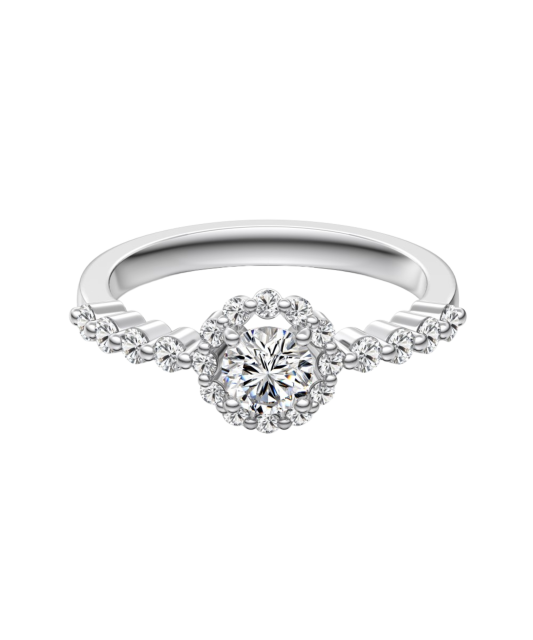 Sterling silver ring with zircons