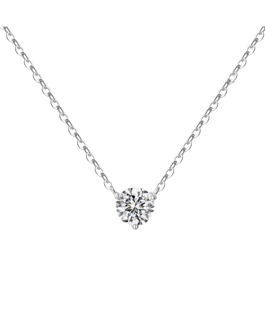 Sterling silver chain with zirconium pendant