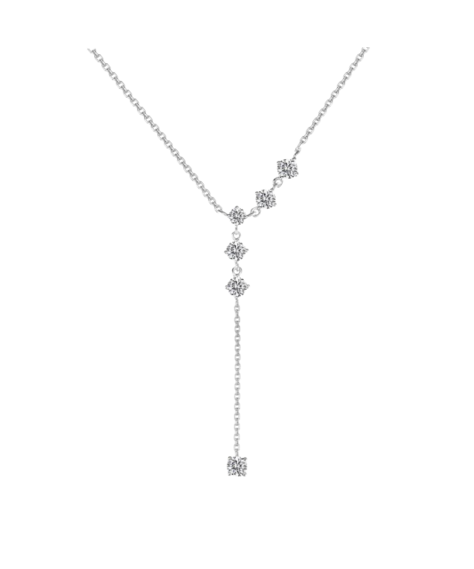Sterling silver chain with zirconium pendant