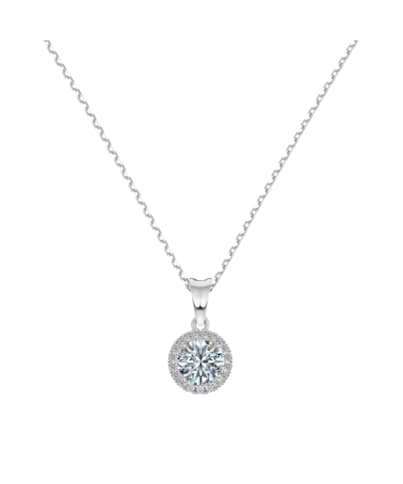 Sterling Silver chain with moissanite pendant