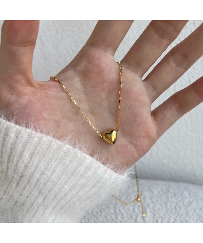 Kullattu hopeinen ketju ja riipus "Sydän"