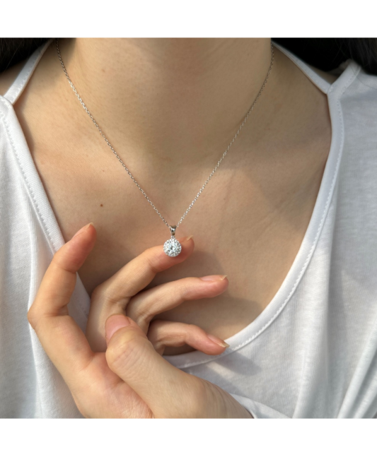 Sterling Silver chain with moissanite pendant