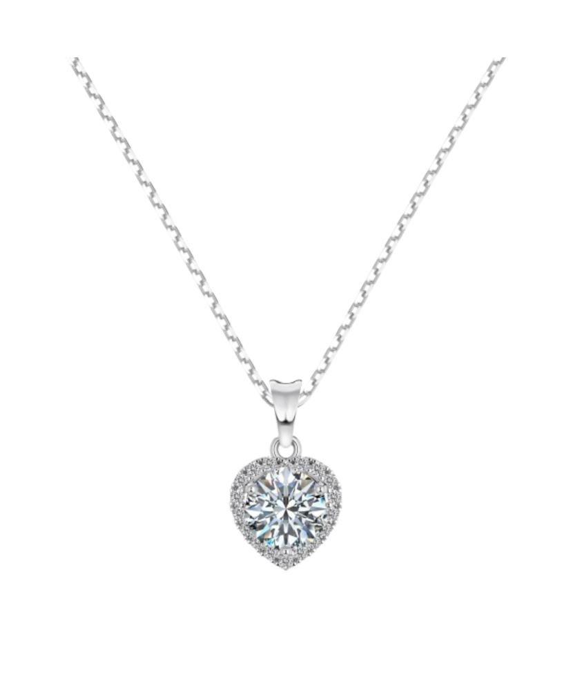 Sterling Silver chain with moissanite pendant