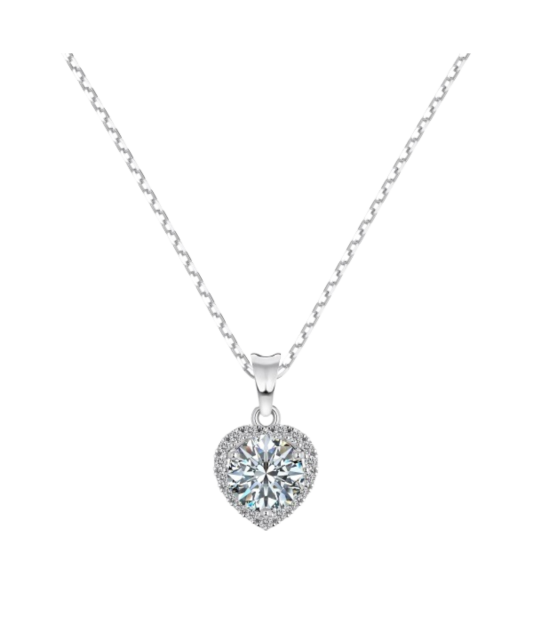 Sterling Silver chain with moissanite pendant