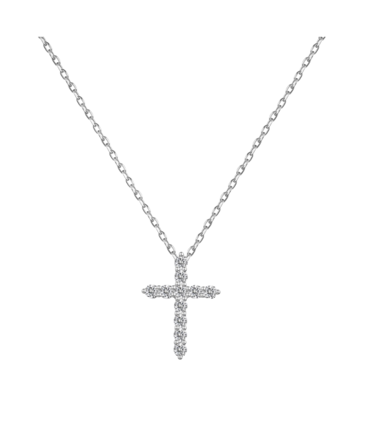 Sterling silver chain with zirconium pendant