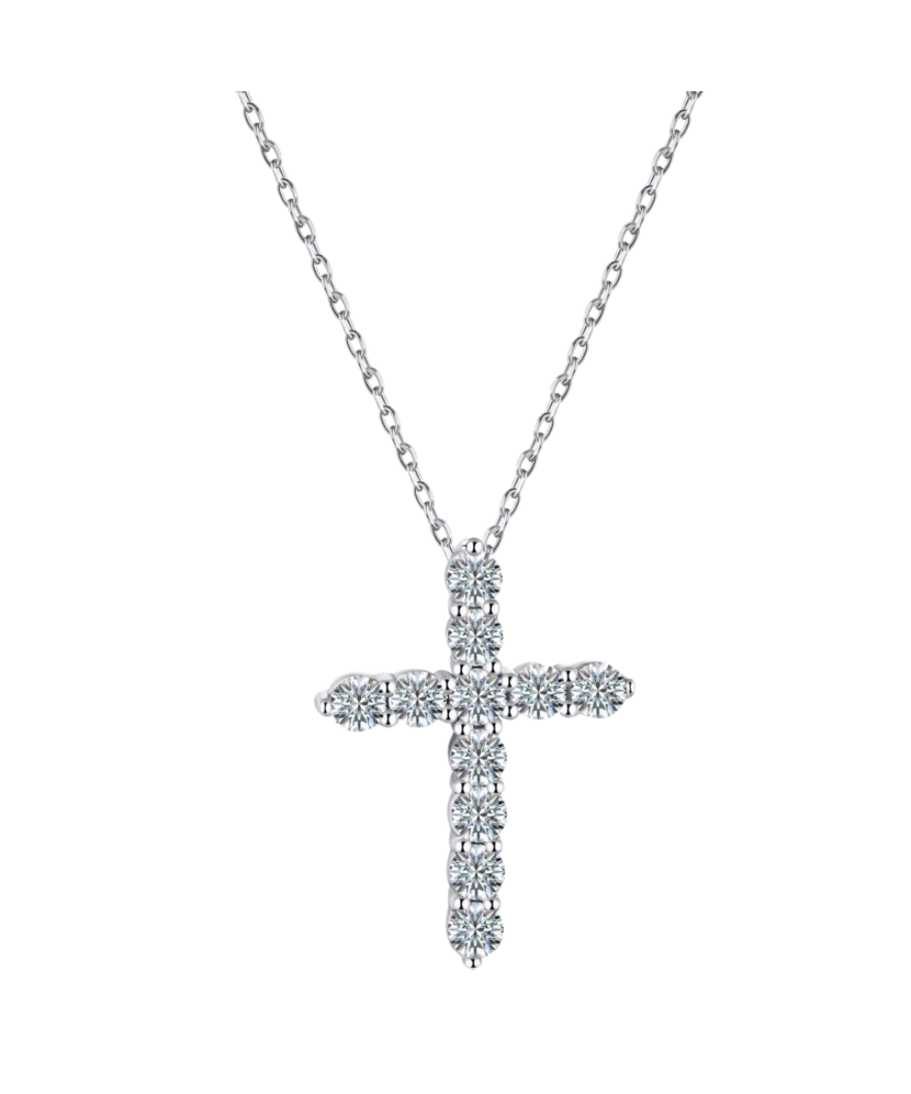 Sterling Silver chain with moissanite pendant