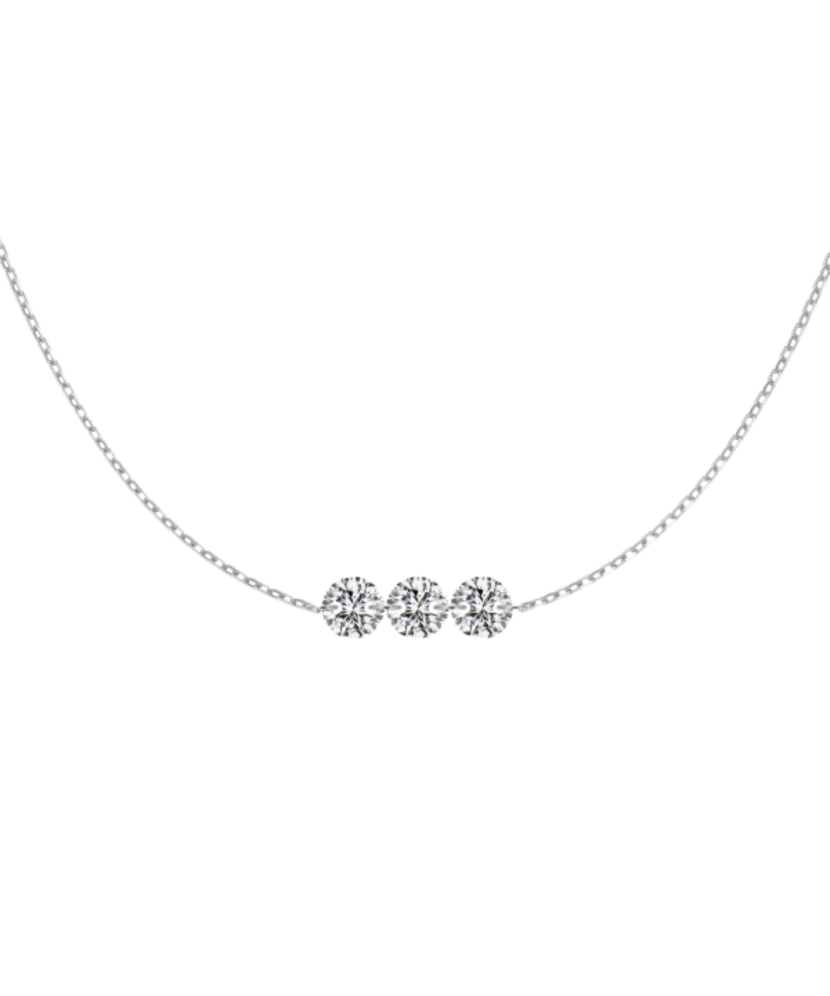 Hopeinen ketju zirkoniriipuksella