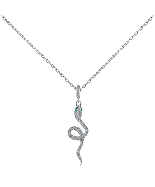 Sterling silver chain with zirconium pendant