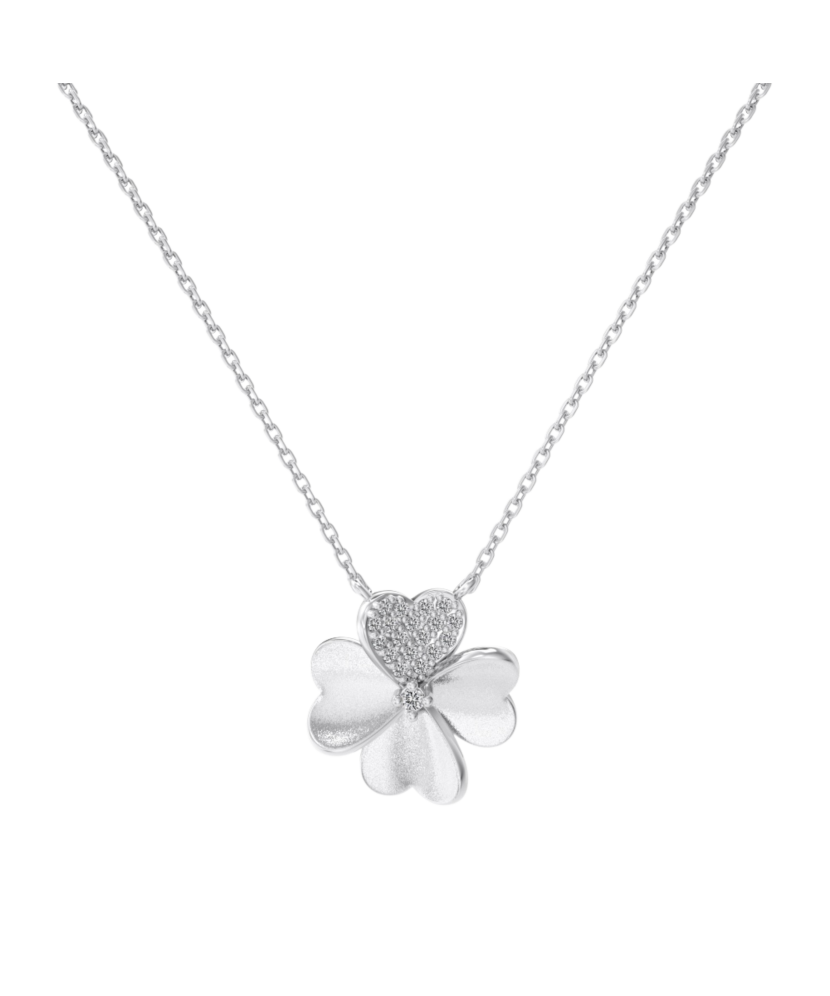 Sterling silver chain with zirconium pendant