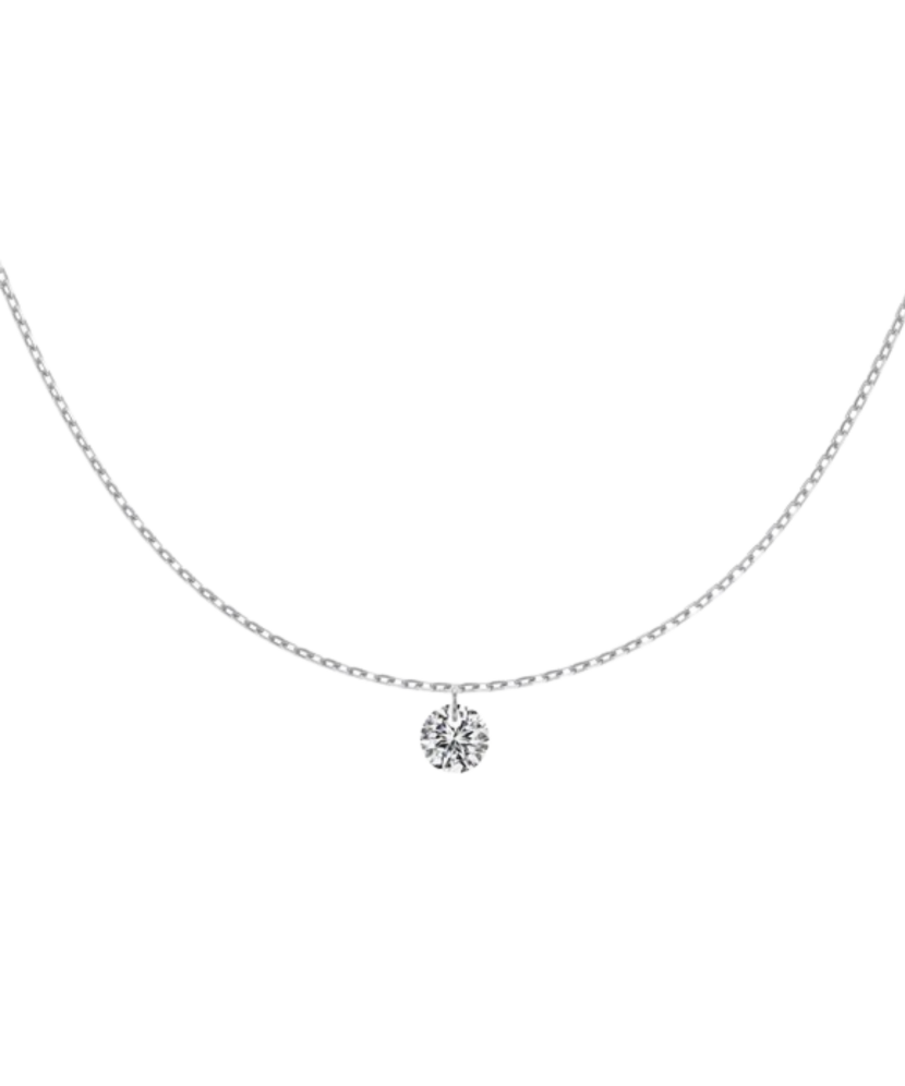 Sterling silver chain with zirconium pendant