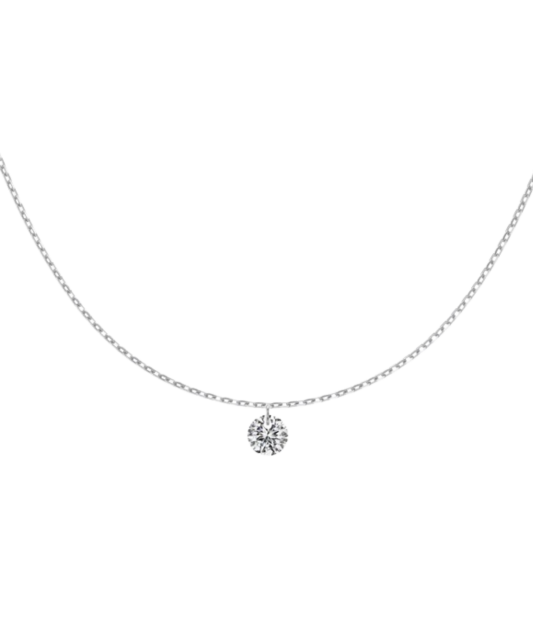 Sterling silver chain with zirconium pendant