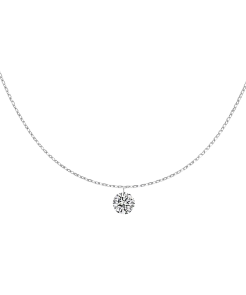Sterling silver chain with zirconium pendant
