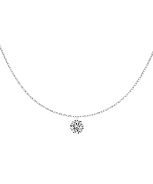 Sterling silver chain with zirconium pendant