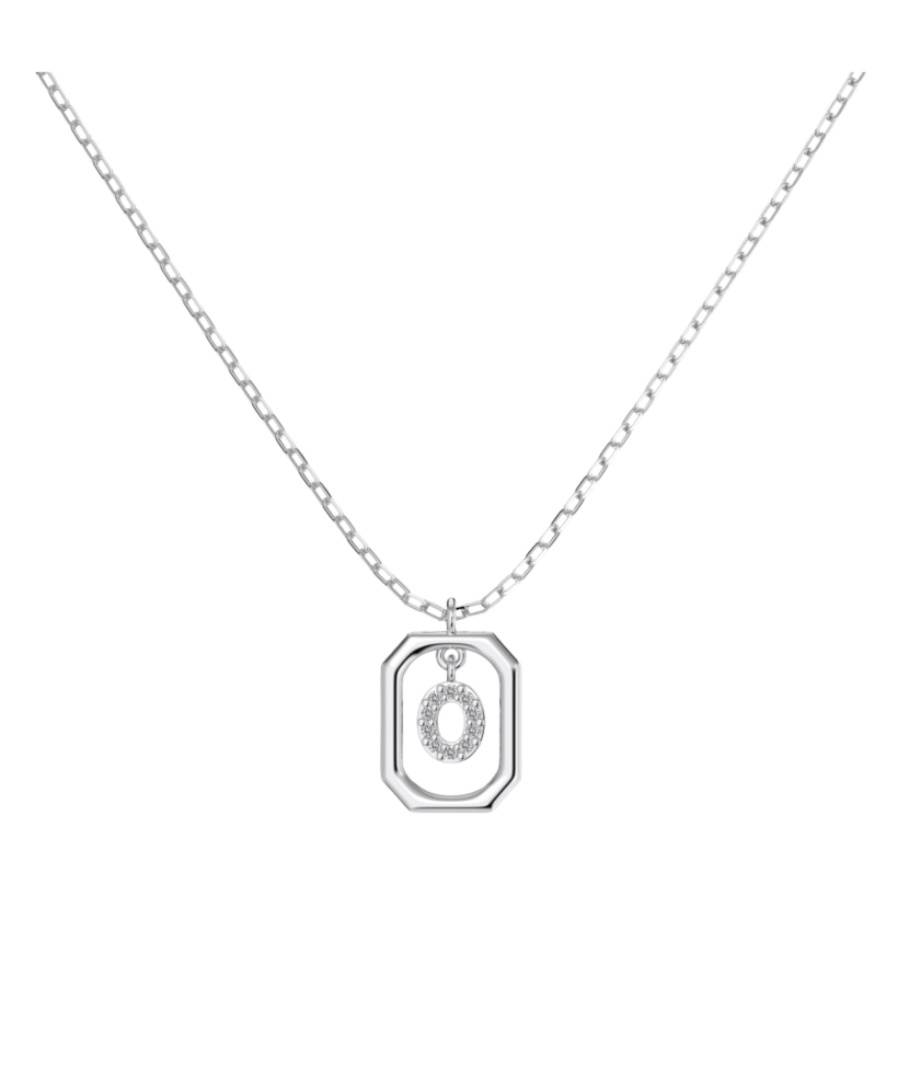 Sterling Silver chain with zircon pendant "Letter O"