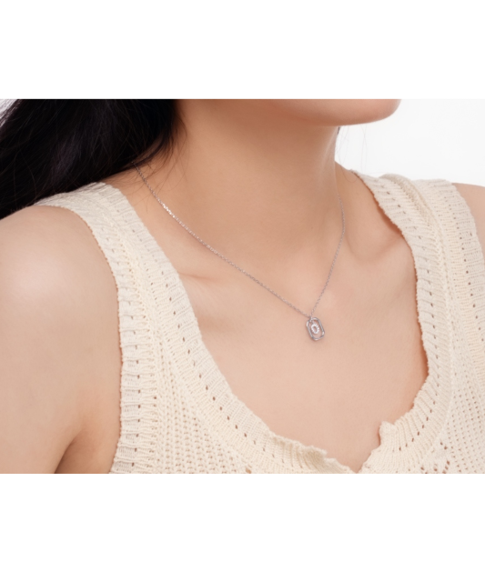 Sterling Silver chain with zircon pendant "Letter O"