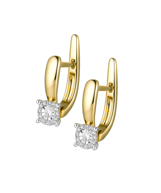 Yellow Gold earrings with diamonds