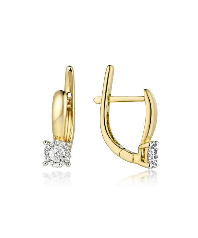 Yellow Gold earrings with diamonds