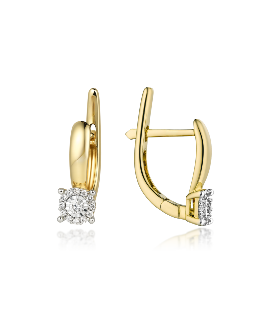 Yellow Gold earrings with diamonds