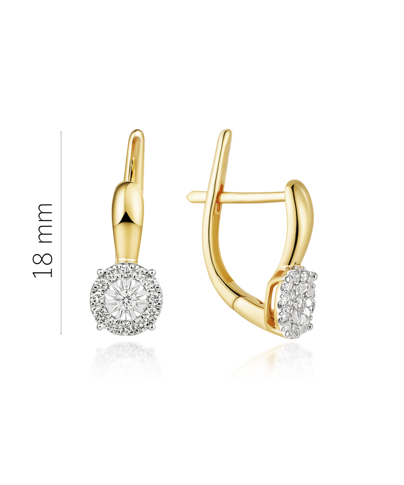 Yellow Gold earrings with diamonds