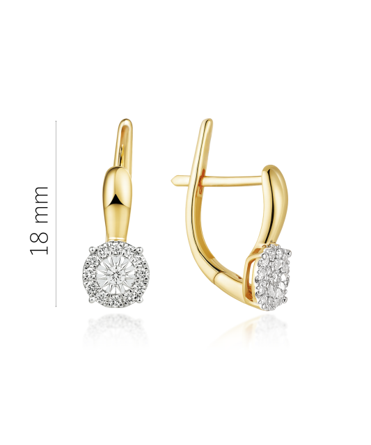 Yellow Gold earrings with diamonds