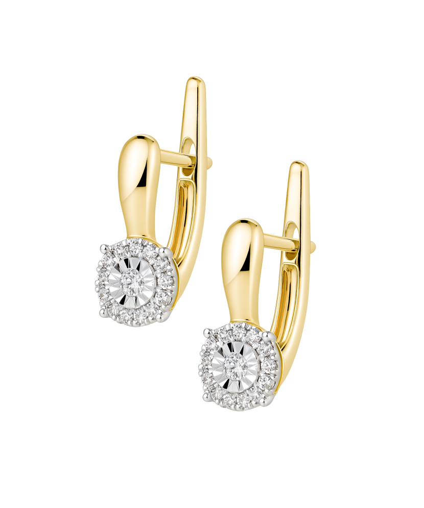 Yellow Gold earrings with diamonds