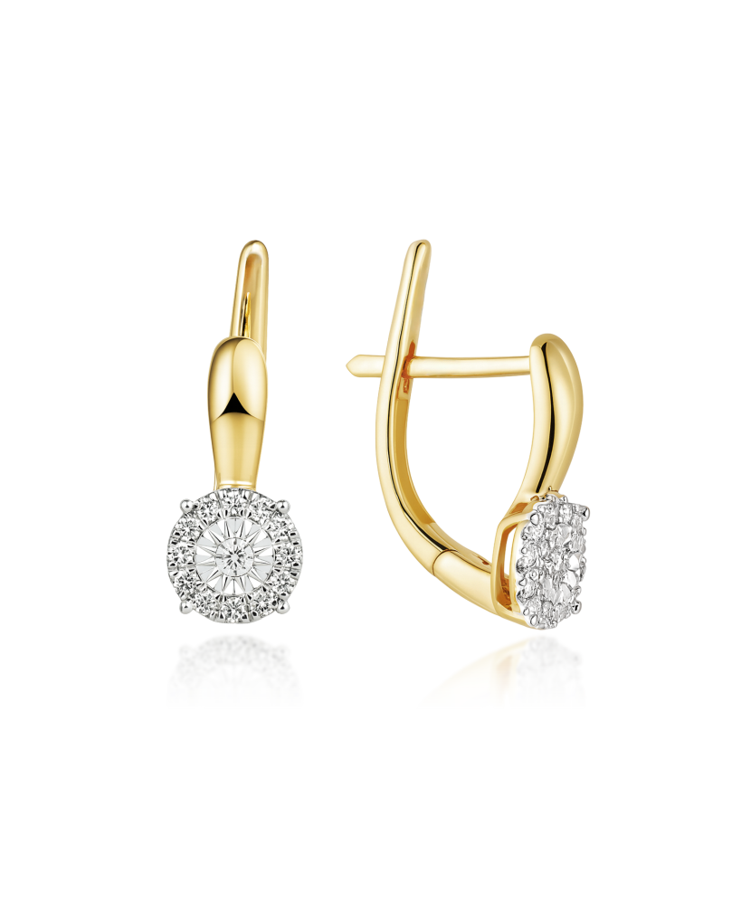 Yellow Gold earrings with diamonds